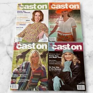 Cast On 2003 knitting and crochet magazines lot of 4